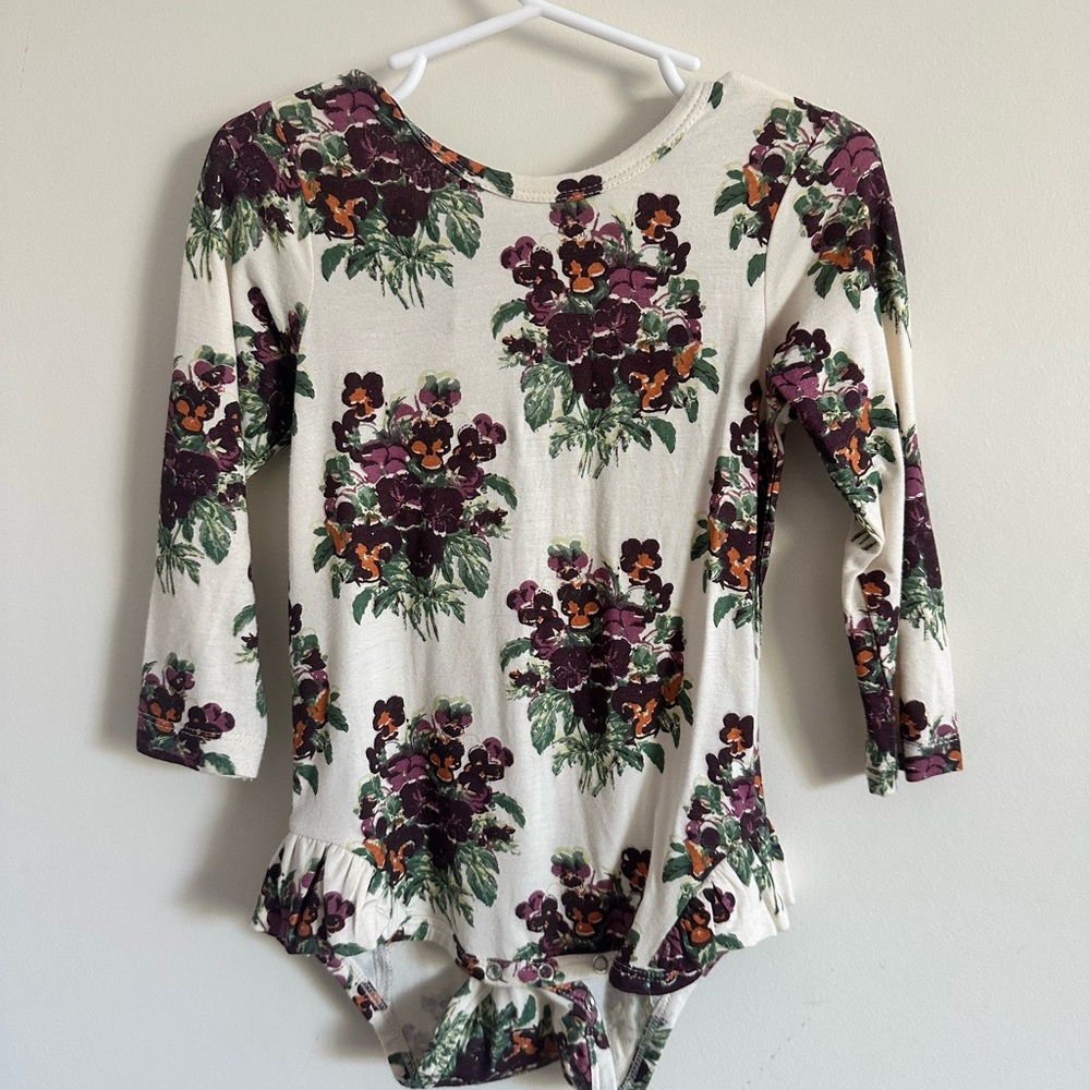Kate Quinn Cream and Red Fitted Bodysuit 3/4 Sleeve